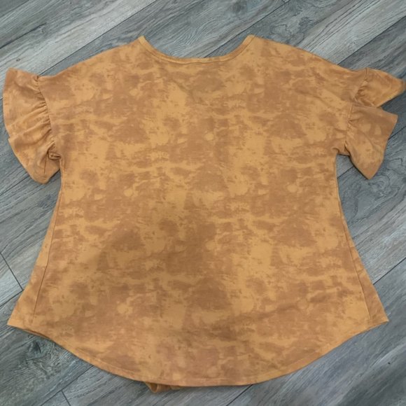 CES FEMME TIE-DYE BUTTON TIE FRONT TOP XL-EUC - Picture 3 of 8